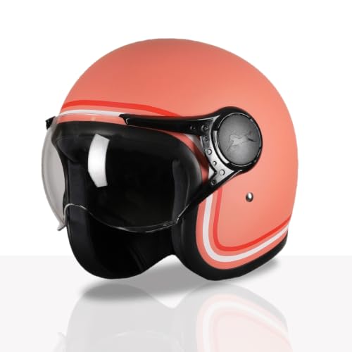 Image of TVS MissFit Women's Open Face Helmet | Lightweight Shell | Pastel Colors Designed Exclusively for Women | Extreme Comfort Fit for Girls | Clear Visor | DOT & ISI Certified