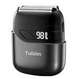 Tulzim Electric Foil Shaver for Men: Portable Electric Razor for Beard/Face - 3 Floating Blade LED Display USB-C Fast Rechargeable - IPX7 Waterproof for Travel & Home,Warm Black