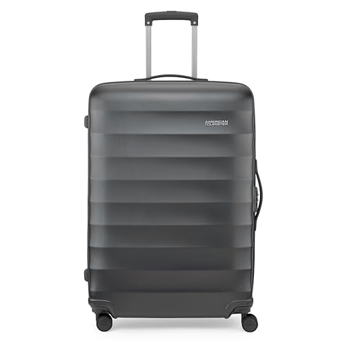 Image of American Tourister Barcelona | Check-in Trolley Bag (79 cm) | 360 8 Wheel Travel Luggage | Hard Case Polycarbonate Suitcase | Mounted Combination Lock | Gun Metal