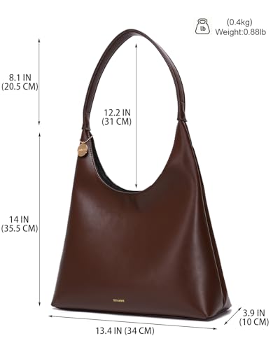 Bolso Hobo de Cuero Vegano para Mujer, Mediano, con Cierre miniatura 4