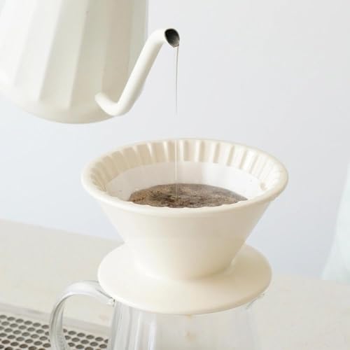 Image of watchget Non-Woven Coffee Filter Paper, Conical #1 Size 50 Pack, Food-Grade, No Pre-Wetting Needed, Oil Retention, Compatible with V60 Cone Drippers