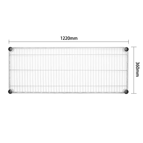 Vogue Wandregal aus Stahldraht, 1220 mm, verchromter Stahl, Größe: 1220 (B) x 360 (T) mm, maximale Belastung: 30 kg, U202