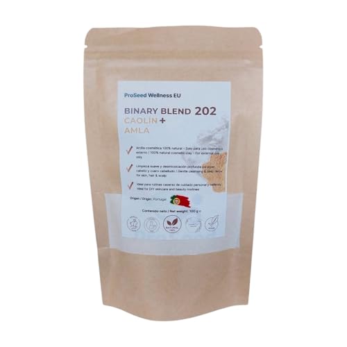 Arcilla Blanca de Caolín + Amla – Mascarilla Facial Iluminadora y Cuidado de la Piel – 100% Natural | Binary Blend 202 – 100g