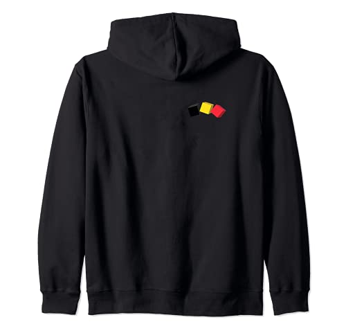 Flag Belgium Zip Hoodie, Black, S