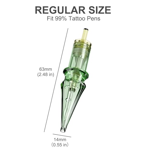 Tattoo Needles,Solong Pro 20Pcs Disposable Tattoo Cartridge Needles 1007 Round Magnum L-Taper Tattoo Needle Cartridges(1007RM) EN01S-20-1007RM-L