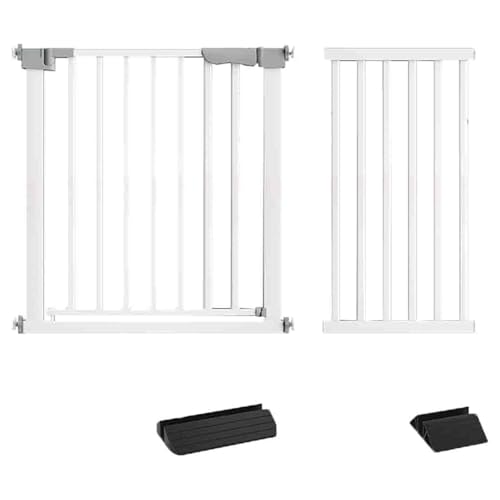 HXNXSY ベビーゲート ワイド 子供安全ゲート ペットゲート 犬 柵 室内 突っ張り式 拡張フレーム付き 高さ76/105cm ハイタイプ 飛び出し防止 段差解消スロープ付 穴開け不要 玄関 階段用(高さ76cm,118CM-125CM)