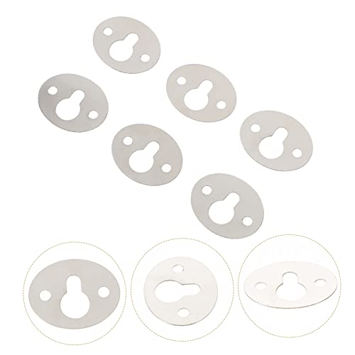 Image of LIFKOME 15pcs Keyhole Hangers for Picture Frames Oval Shape Shelf Bracket Fasteners Easy to Install Wall Hanging Tool for Artwork Decorations