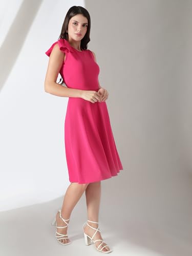 Image of KOTTY Women's Fit And Flare Knee Length Dashing Designs Crisp Whisper Dress