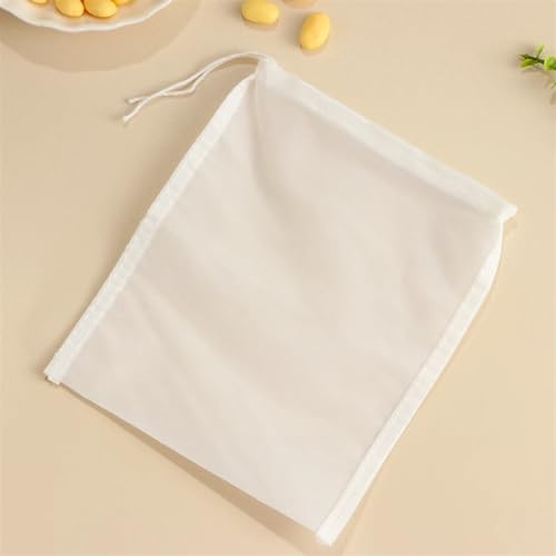 Filtros de bolsas de nueces, Bolsa de colador de gasa de nailon de malla 200 for café frío con leche de frutos secos, color blanco(Xl)