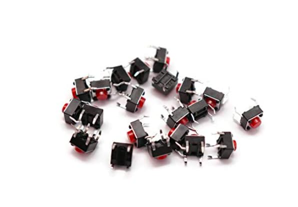 VNGEE ENTERPRISE 4 Pin Tactile Switch micro - Push to ON button Reset Switch (Pack of 10)-(Switch Colour May Vary)