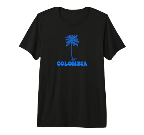 Colombia with Palm Tree Graphic Premium T-Shirt