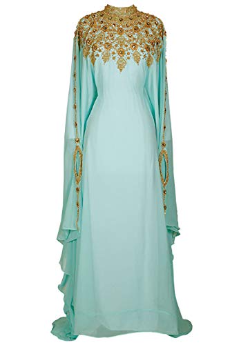 Athena Kaftan Women Long Sleeve Chiffon Maxi Dress Formal Gown Evening Dress