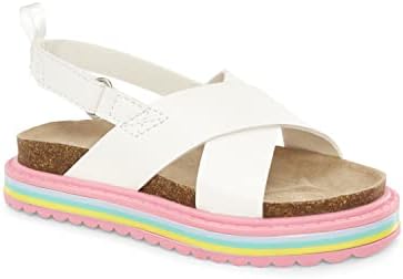carter's Girls Cindy Sandal, White, 4 Toddler | Image 1