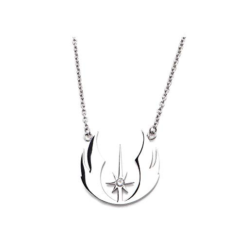 Disney Star Wars Officially Licensed Women's Stainless Steel Jedi Order CZ Necklace