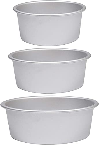 ValueHall Moules à gâteau Cake Pan Moule à Manqué Ronds en Aluminium Moule à gâteau avec fond amovible pour cuisson du gâteau V4A02 (4''+6''+8'')