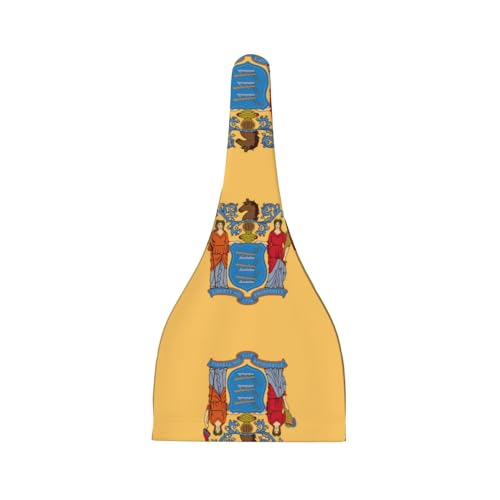 Flag of New Jersey Print Newborn Baby Hat, Soft Top Knotted Beanie Cap, Cute Infant Headwear for 0-6 Months Welcome Party Black2