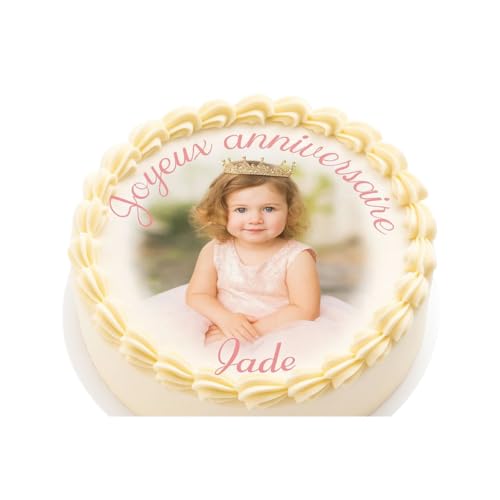 Disque flottant personnalisé pour boisson – Photo & Texte au Choix – 2 Tailles – Lot de 15 (5cm) ou 20 (3,5cm) – Idéal Cocktails & Champagne (15cm pour gâteau)