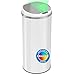 iTouchless 13 Gallon Touchless Sensor Trash Can with Odor Filter System, Round White Steel Garbage Bin, Perfect for Home, Kitchen, Office