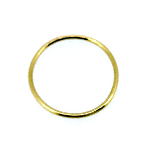 1mm 18ct Yellow Gold Vermeil Slim Round Band or Skinny Stacking Ring (T)
