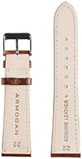 Armogan Genuine Leather Watch Strap - LC55S - Brown - Stainless Buckle - Men's Wristwatch Band - 22mm Width