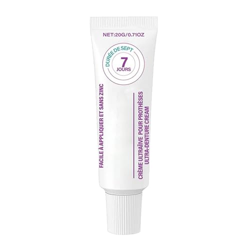 20g adhesivo | Prótesis dentales de crema fija | Atuendo a largo plazo | Pasta adhesiva cómoda para adultos mayores Hombres Mujeres | 3x12.6cm