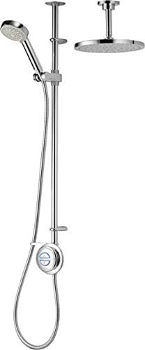 Aqualisa Quartz Digital Shower Dual Exposed Chrome Drencher QZD.A2.EV.DVFC.14