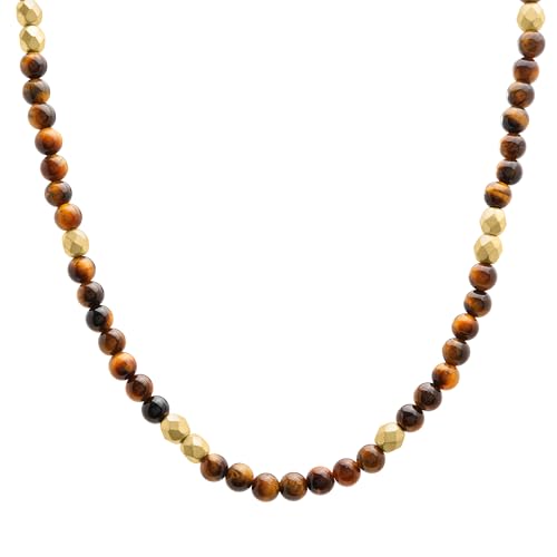 Tiger's Eye Kenny Metal And Bead Choker