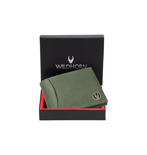 WildHorn Rfid Protected Leather Wallet For Men, Green Hunter