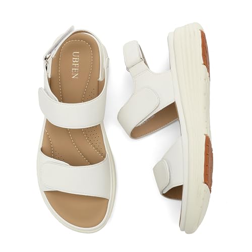 Image of UBFEN Womens Platform Sandals Wedge Walking Comfortable Casual Adjustable Strap Lightweight Open Toe