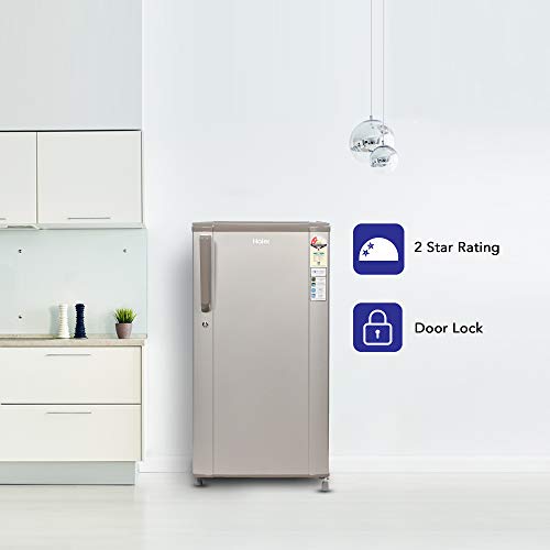 Image of Haier 170 L 2 Star Direct-Cool Single Door Refrigerator Appliance (HED-17TMS, Moon Silver)
