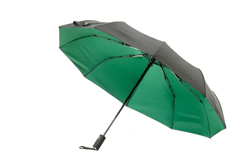 Parapluie de voyage compact vert double auvent pour les trajets sous la pluie