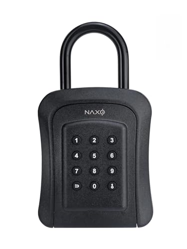 NAXO XOB EU Caja de Seguridad para Llaves, Cerradura Inteligente, Armario, Pared, Negro, Caja Fuerte Llavero, Porta Llaves, Exterior Digital Bluetooth Codigo Pin WiFi Requiere Pasarela Puente WiFi