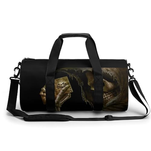 Sac de sport crâne de poker 45x23x23cm, sac de voyage et duffel bag de gym
