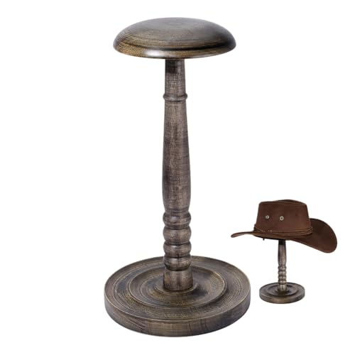 PH PandaHall Soporte de madera para sombreros vintage en forma de cúpula, soporte para casco, soporte para pelucas, organizador para sombreros y cascos, dormitorio, entrada, venta de tienda, regalo