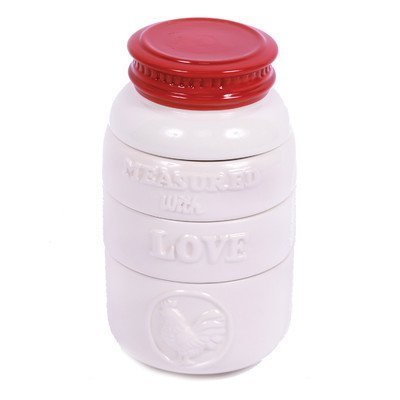 KOVOT Ceramic Stackable Mason Jar Measuring Cups - Perfect For Rustic Farmhouse Decor