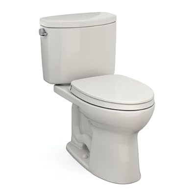 TOTO Drake II Two-Piece Elongated 1.28 GPF Universal Height Toilet with CEFIONTECT and SS124 SoftClose Seat, WASHLET+ Ready, Sedona Beige - MS454124CEFG#12