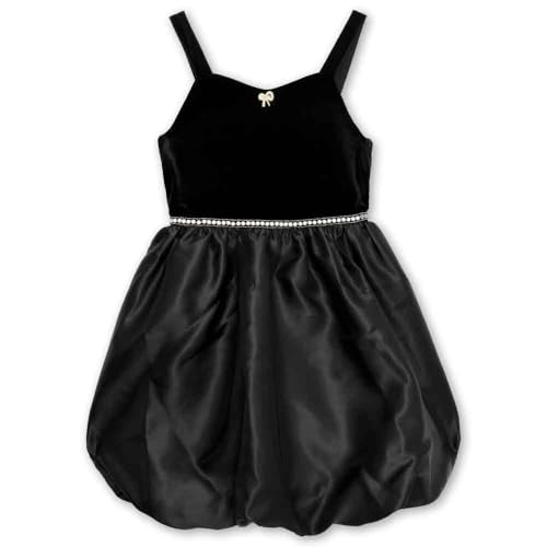 Speechless Girls' Velvet and Satin Sleeveless Bubble Party Dress