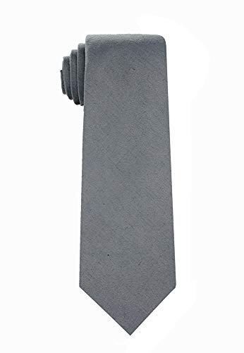 Image of Kebocis Mens Solid Color Cotton Necktie for Men
