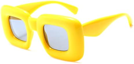 Long Keeper Gafas de Sol Cuadradas Grandes – Gafas de Sol Rectangulares Vintage Y2k Colores Retro UV400 Gafas Cuadradas para Mujer Hombre, 62mm