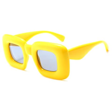 Long Keeper Trendy Square Sunglasses for Women Men Fashion Sunglasses Coloured Thick Frame Square Shades Cool Funny Novelty Rave Party Glasses Cover