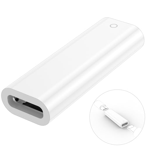 Adattatore USB-C per Apple Pencil 1 Generazione, Supporta l'accoppiamento Bluetooth per ipad 10 e iPad A16 2025, Adattatore per Cavo di Ricarica USB C per iPad Pencil Connettore Penna Apple, Bianco