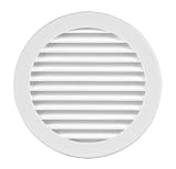 TURvent Air Vent Cover - 5 inch White Ventilation Grille for Wall and Ceiling - Round Plastic Louver for Exhaust and Supply HVAC Systems - Ducting Covers
