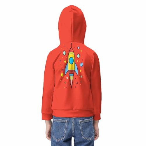 Sweat à capuche vaisseau spatial 3D pull résistant lavable pour enfant 10-12 ans - 6