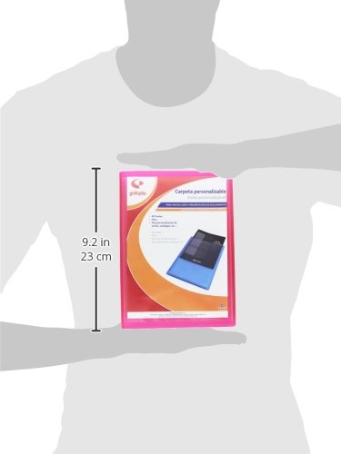 Grafoplás 1441554 Ordner mit personalisierbarem Cover, Folio, Fuchsia, 40 Hüllen, halbstarrer Einband, durchscheinendes Polykunststoff