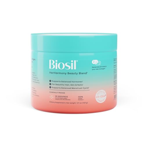 Biosil HerHarmony Beauty Blend - 5.9 oz - Hormone Fertility & Menstrual Support - Skin Hair & Nail Health - Patented ch-OSA & Ideal 40:1 Ratio of Myo-Inositol to D-Chiro-Inositol - 30-Day Supply