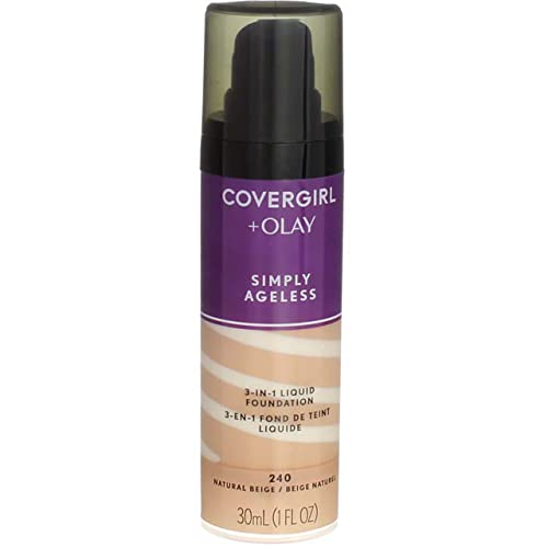 CoverGirl and Olay Natural Begie 240 Simply Ageless 3 in 1 Liquid Foundation -- 2 per case.