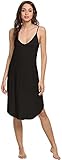 GYS Bamboo Full Slip for Women Sexy Chemise Nightgown Cami Long Spaghetti Strap Under Dress, Black, X-Large
