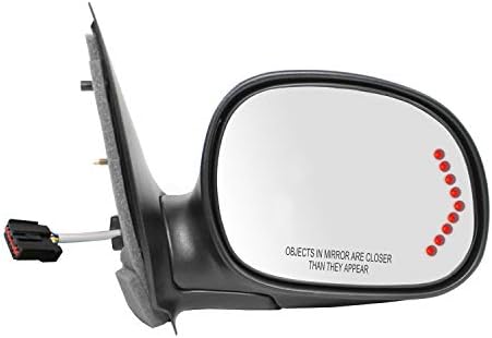 Passenger Side Mirror for Ford F150 Pick-Up, F250 LD Pick-Up, LED Arrow Turn Signal, Black w/PTM Cover, Foldaway, Power (Will not fit on Crew Cab Models) image 4
