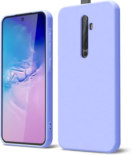 GOGME Cover per OPPO Reno 2Z (Reno2 Z) Liquido Silicone Custodia con Fodera Microfibra Antigraffio Antiurto Protezione Sottile e Morbida TPU Case, Viola