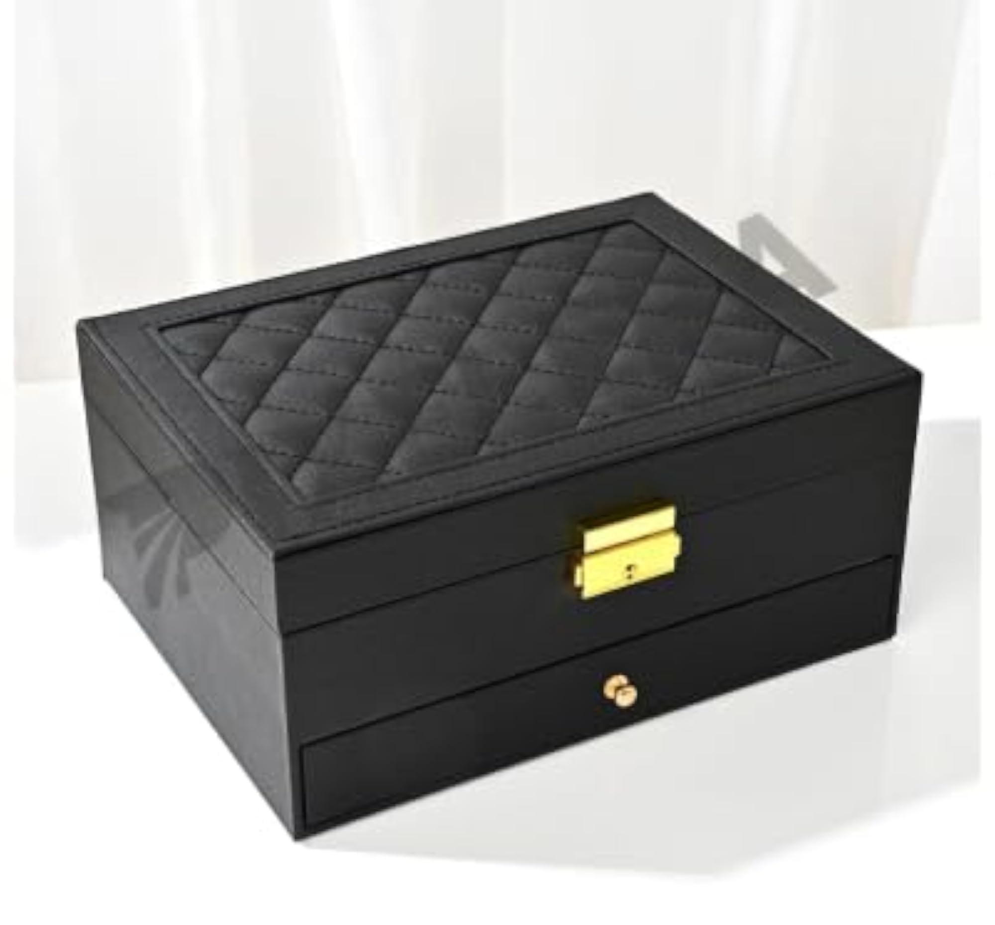 Mini Chex Pattern Jewellery Cosmetic Storage Box